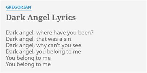 dark angel lyrics|dark angel lyrics lalleshwari.